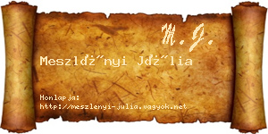 Meszlényi Júlia névjegykártya