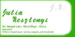 julia meszlenyi business card